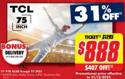 The Good Guys 75" p7k qled google tv 2025 offer