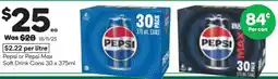 Woolworths Pepsi or Pepsi Max Soft Drink Cans offer