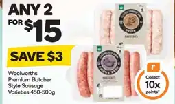 Woolworths Woolworths Premium Butcher Style Sausage Varieties offer