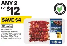 Woolworths Woolworths Marinated Kebabs with RSPCA Approved Chicken offer