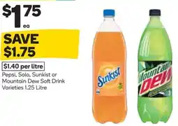 Woolworths Pepsi, Solo, Sunkist or Mountain Dew Soft Drink offer