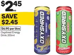 Woolworths Oxyshred Energy Drink offer
