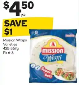 Woolworths Mission Wraps Varieties offer