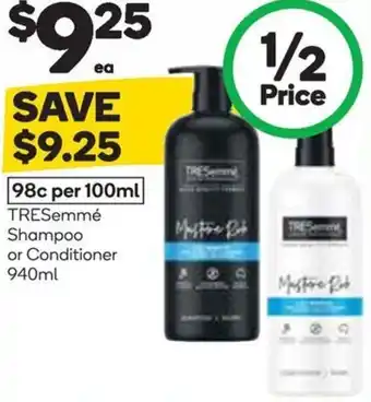 Woolworths TRESemmé Shampoo or Conditioner offer
