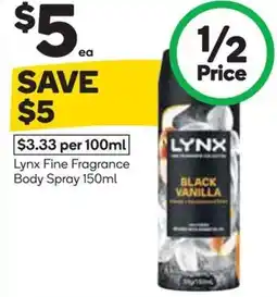 Woolworths Lynx Fine Fragrance Body Spray offer