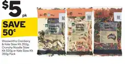 Woolworths Woolworths Cranberry & Kale Slaw Kit, Crunchy Noodle Slaw Kit or Kale Slaw Kit offer