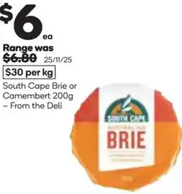 Woolworths South Cape Brie or Camembert offer