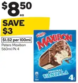 Woolworths Peters Maxibon offer