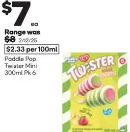 Woolworths Paddle Pop Twister Mini offer
