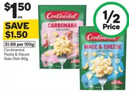 Woolworths Continental Pasta & Sauce Side Dish offer