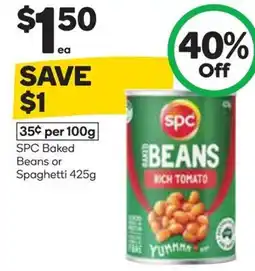 Woolworths SPC Baked Beans or Spaghetti offer