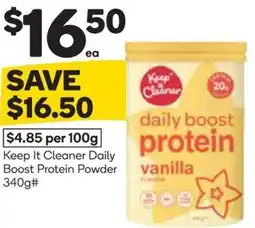Woolworths Keep It Cleaner Daily Boost Protein Powder offer