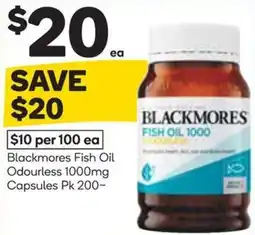 Woolworths Blackmores Fish Oil Odourless Capsules offer