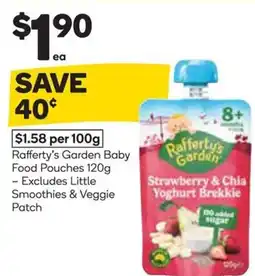 Woolworths Rafferty's Garden Baby Food Pouches offer