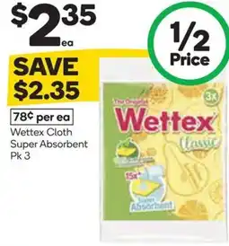 Woolworths Wettex Cloth Super Absorbent offer
