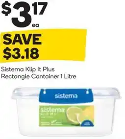 Woolworths Sistema Klip It Plus Rectangle Container offer
