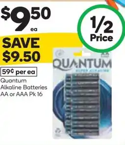 Woolworths Quantum Alkaline Batteries AA or AAA offer