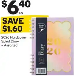 Woolworths 2026 Hardcover Spiral Diary offer