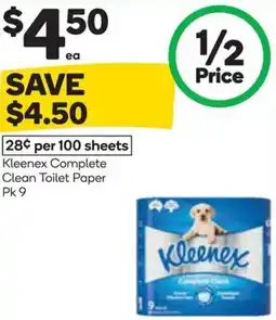 Woolworths Kleenex Complete Clean Toilet Paper offer