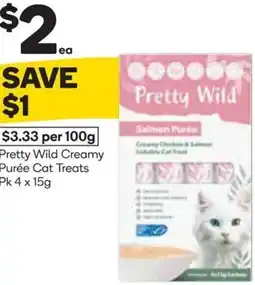 Woolworths Pretty Wild Creamy Purée Cat Treats offer