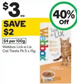 Woolworths Webbox Lick-e-Lix Cat Treats offer
