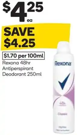 Woolworths Rexona 48hr Antiperspirant Deodorant offer