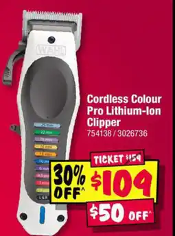 JB Hi-Fi Cordless Colour Pro Lithium-Ion Clipper offer