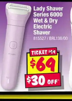 JB Hi-Fi Lady shaver series 6000 wet & dry electric shaver offer