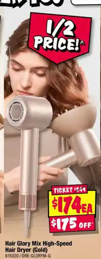 JB Hi-Fi Hair glory mix high-speed hair dryer (gold) offer