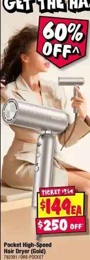 JB Hi-Fi Pocket high-speed hair dryer (gold) offer