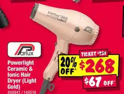JB Hi-Fi Powerlight ceramic & ionic hair dryer (light gold) offer