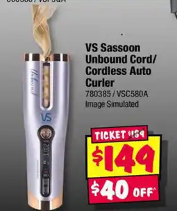 JB Hi-Fi Vs sassoon unbound cord/ cordless auto curler offer