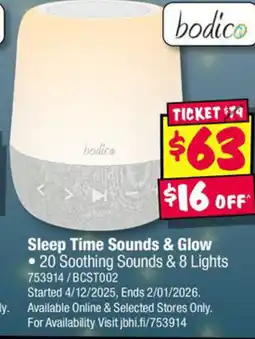 JB Hi-Fi Sleep time sounds & glow offer