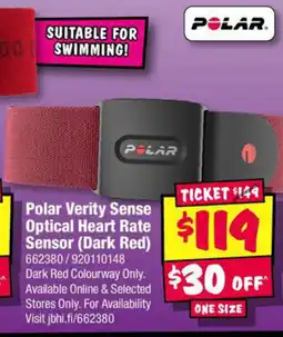 JB Hi-Fi Polar verity sense optical heart rate sensor (dark red) offer