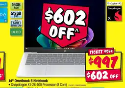 JB Hi-Fi 14" Omnibook 5 Notebook offer
