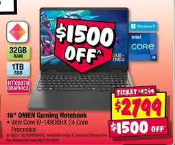 JB Hi-Fi 16" OMEN Gaming Notebook offer
