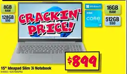 JB Hi-Fi 15" ideapad slim 3i notebook offer