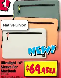 JB Hi-Fi Ultralight 14" sleeve for macbook offer