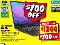 JB Hi-Fi 14" venture a14 al+ notebook offer