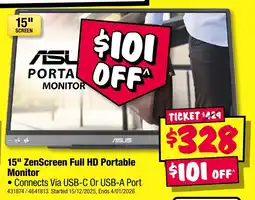 JB Hi-Fi 15" zenscreen full hd portable monitor offer
