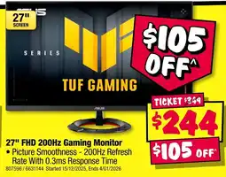JB Hi-Fi 27" fhd 200hz gaming monitor offer