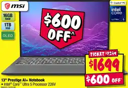 JB Hi-Fi 13" Prestige Al+ Notebook offer