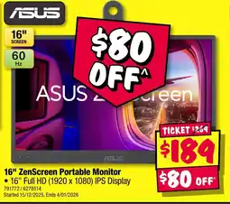 JB Hi-Fi 16" zenscreen portable monitor offer