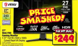 JB Hi-Fi 27" mag fhd gaming monitor offer