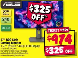 JB Hi-Fi 27" rog strix gaming monitor offer