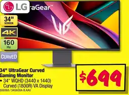 JB Hi-Fi 34" ultragear curved gaming monitor offer