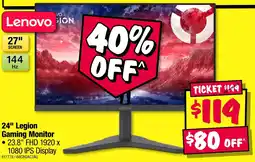 JB Hi-Fi 24" legion gaming monitor offer