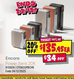 JB Hi-Fi Encore power bank 20k offer