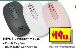JB Hi-Fi M196 Bluetooth Mouse offer