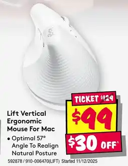 JB Hi-Fi Lift Vertical Ergonomic Mouse For Mac offer